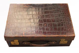 Appraisal: Monogrammed Alligator Trunk Monogrammed Alligator Trunk With the letters D