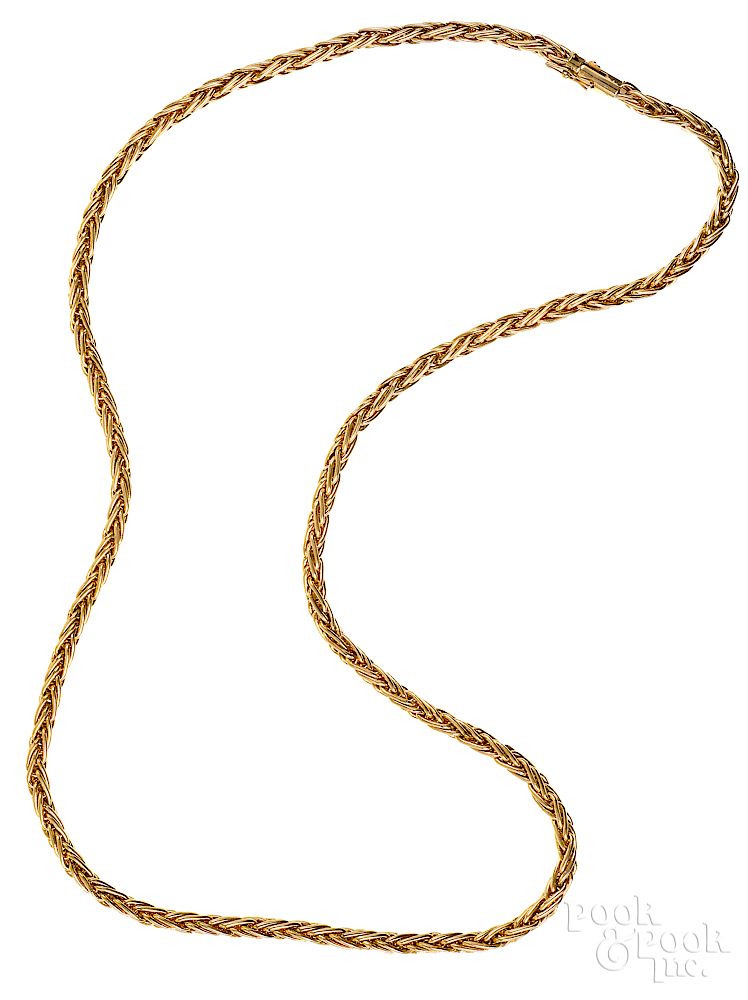 Appraisal: K yellow gold braided necklace Exclusive on Bidsquare K yellow