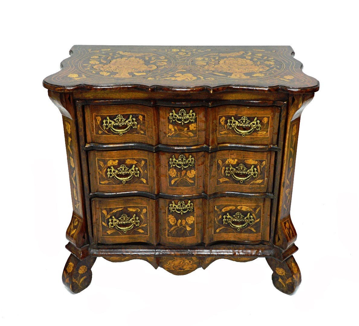 Appraisal: A th century and later Dutch marquetry inlaid walnut chest