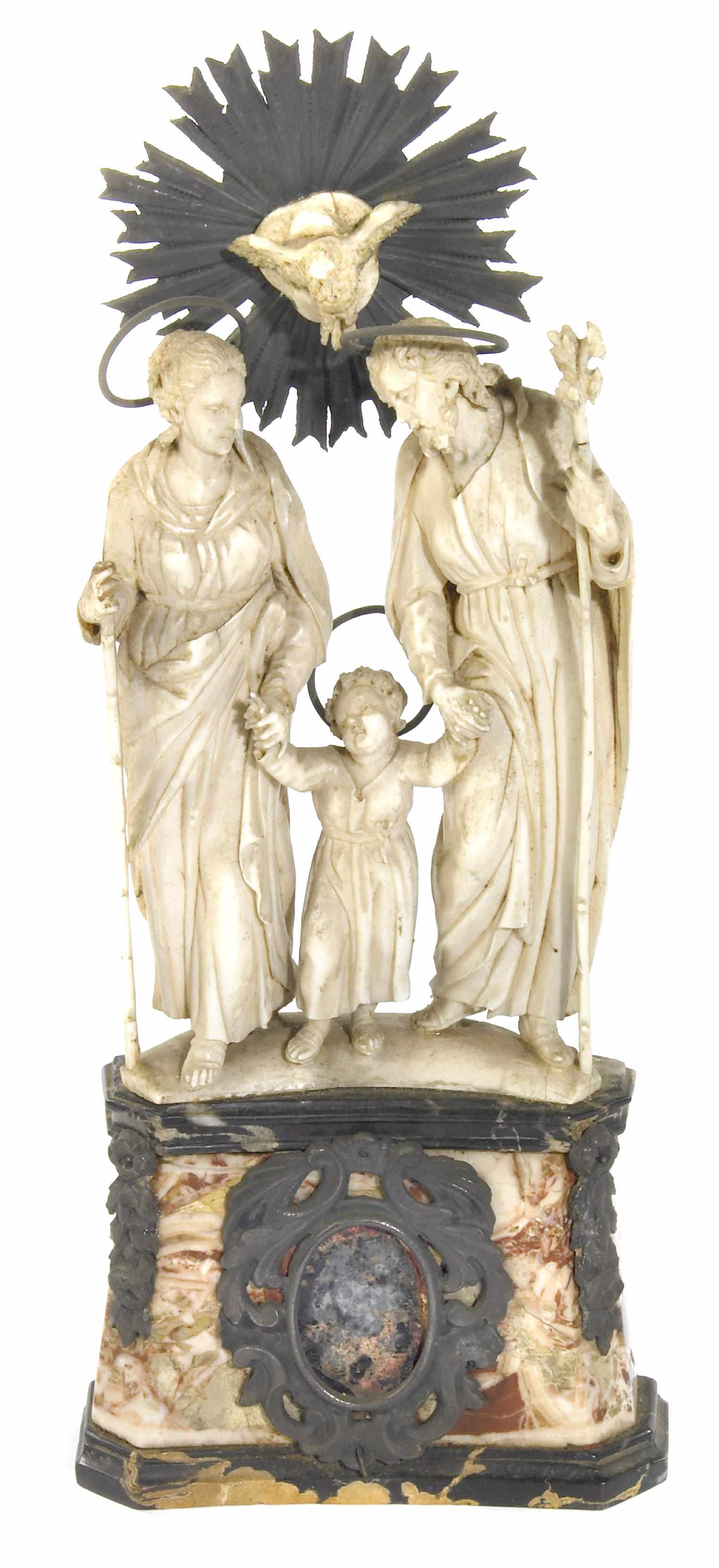 Appraisal: An Italian ivory group of the Holy Family th century