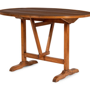 Appraisal: A French Fruitwood Wine Tasting Tilt-Top Table th Century height