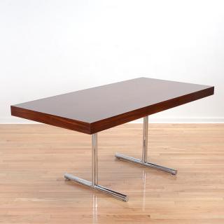 Appraisal: Manner Florence Knoll mahogany partner's desk Manner Florence Knoll mahogany