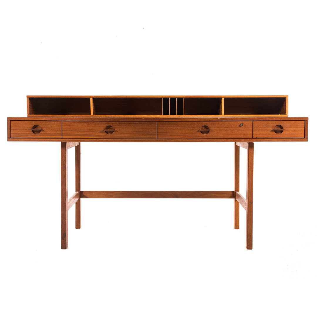 Appraisal: Peter Lovig Nielsen teak flip-top desk mid- th century rectangular