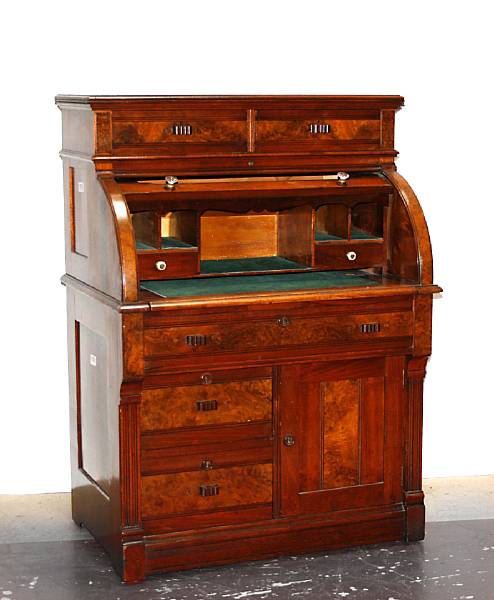 Appraisal: A Renaissance Revival walnut desk third quarter th century