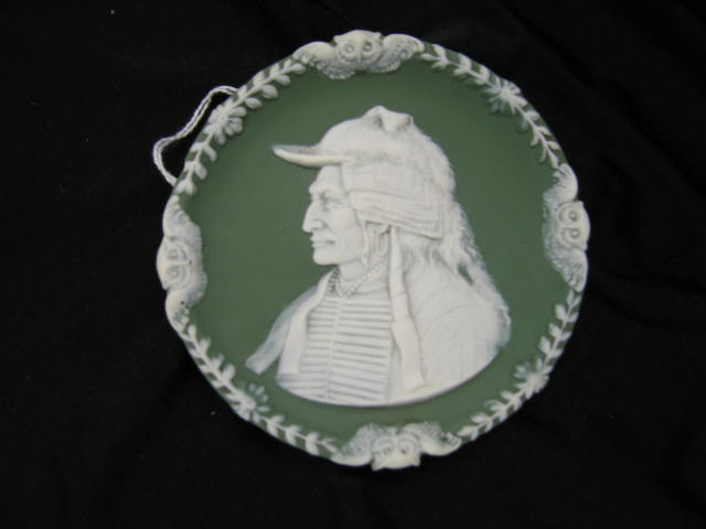 Appraisal: German Jasperware Plaque of a Souix Indian scarce