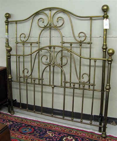 Appraisal: VICTORIAN STYLE BRASS BED American th century QUEEN size the