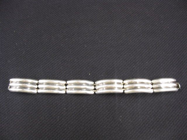 Appraisal: Los Castillo Mexico Sterling Silver Bracelet triple row of curved