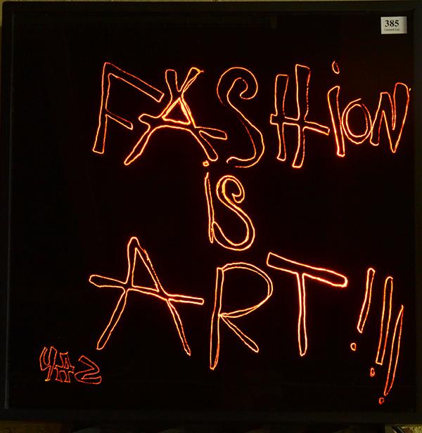 Appraisal: YAZ FRENCH BORN Fashion Is Art light box YAZ FRENCH