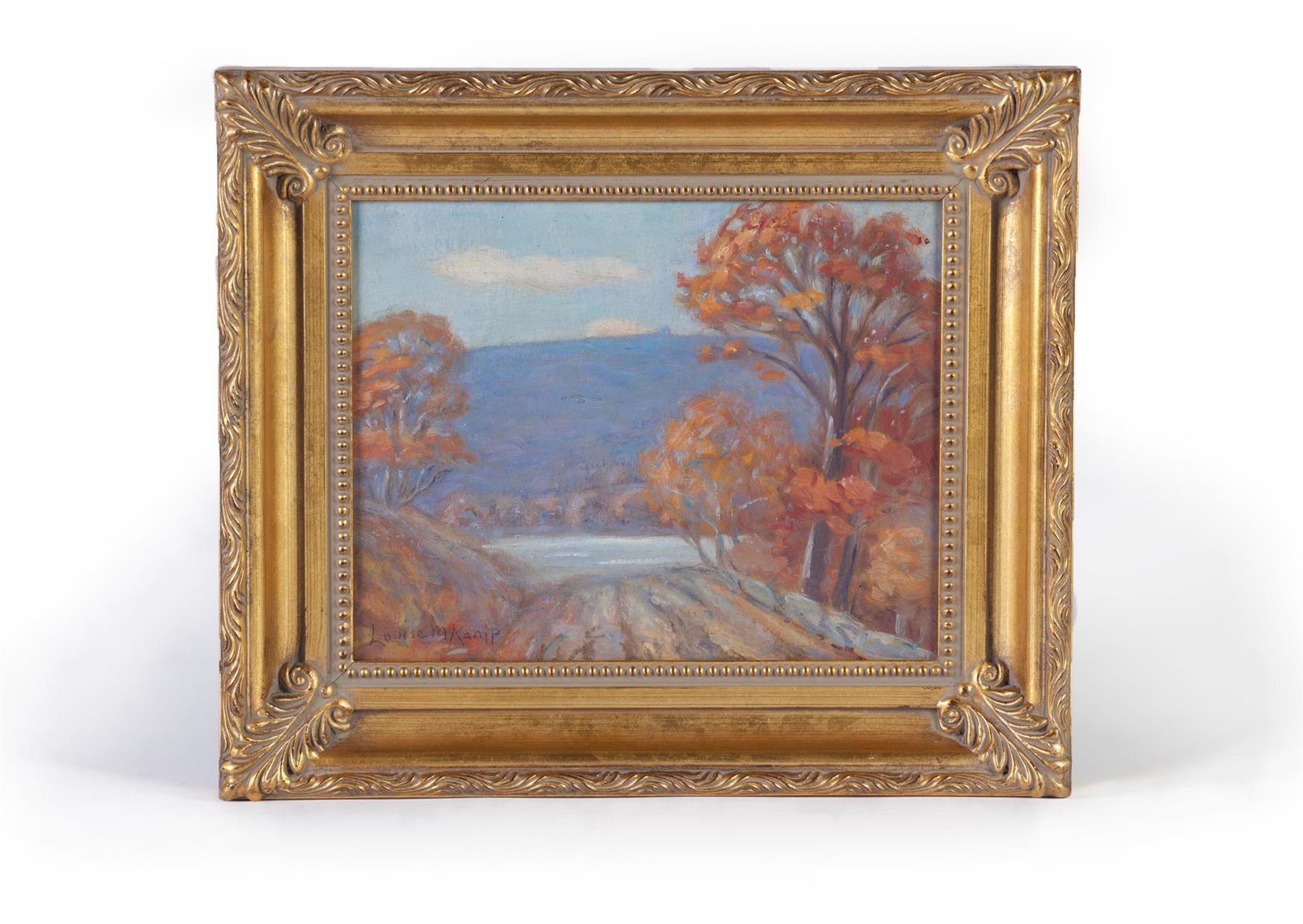 Appraisal: AUTUMN LANDSCAPE BY LOUISE KAMP NEW YORK - Oil on