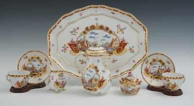 Appraisal: A Fine Meissen Bachelor's Tea Service Circa - Scenes of