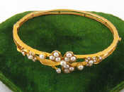 Appraisal: An antique carat gold Art Nouveau seed pearl bracelet the