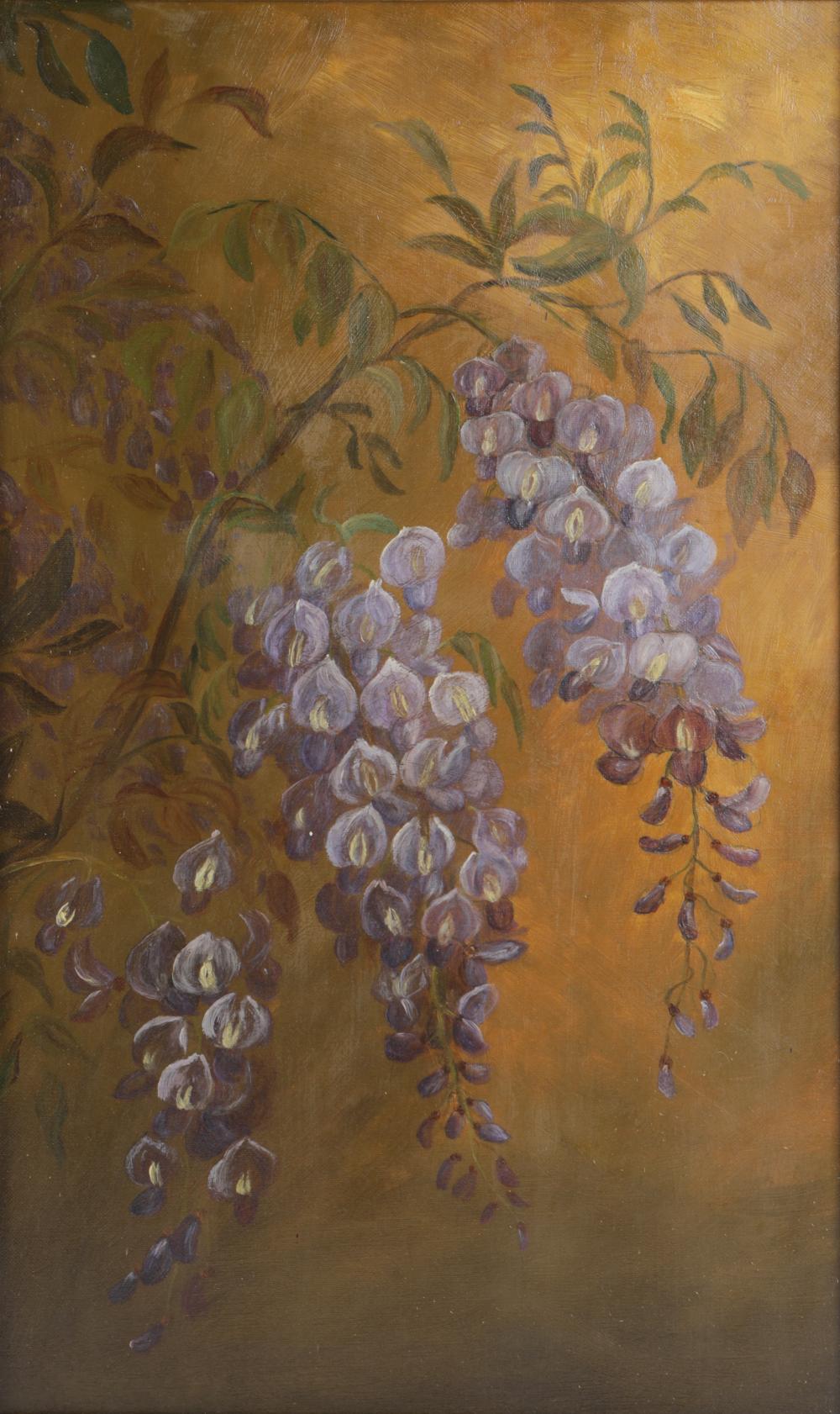 Appraisal: UNKNOWN ARTIST WISTERIA BLOSSOMSoil on canvas unsigned Condition a puncture