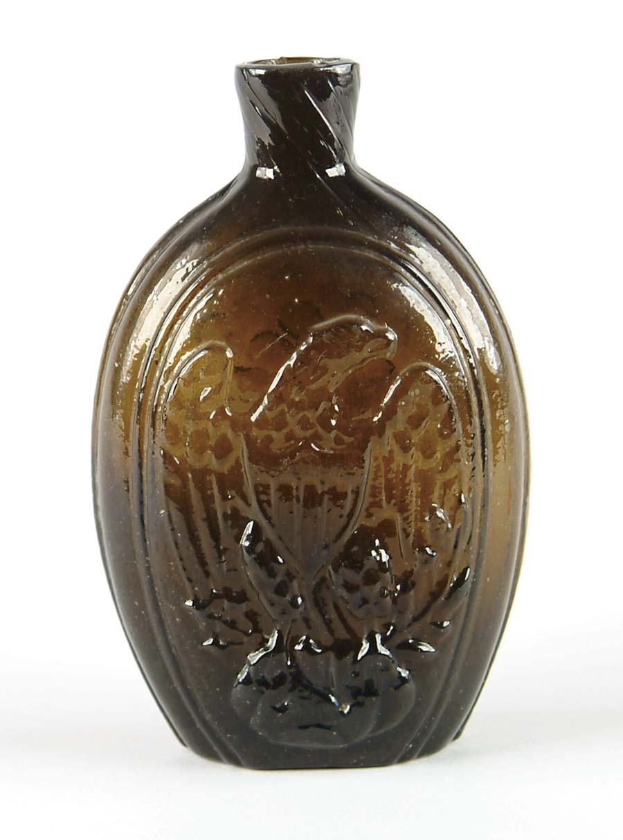 Appraisal: EAGLE-CORNUCOPIA GII- American Medium amber pint pontil mark sheered mouth