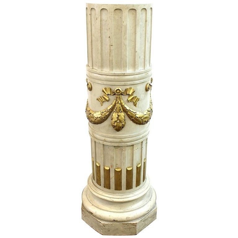 Appraisal: Belle Epoque French Ornate Wood Pedestal Belle Epoque French carved