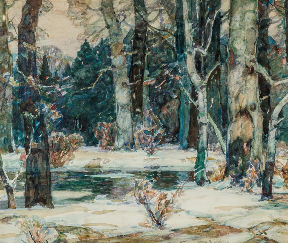 Appraisal: JOHN F CARLSON American - Winter Landscape watercolor on board