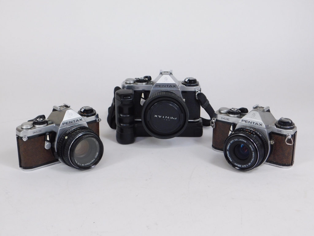 Appraisal: GROUP OF PENTAX ME MM SLR CAMERAS Group of Pentax