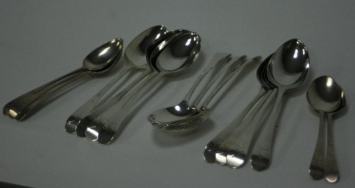 Appraisal: Eleven George III silver table spoons Thomas Wallis London and