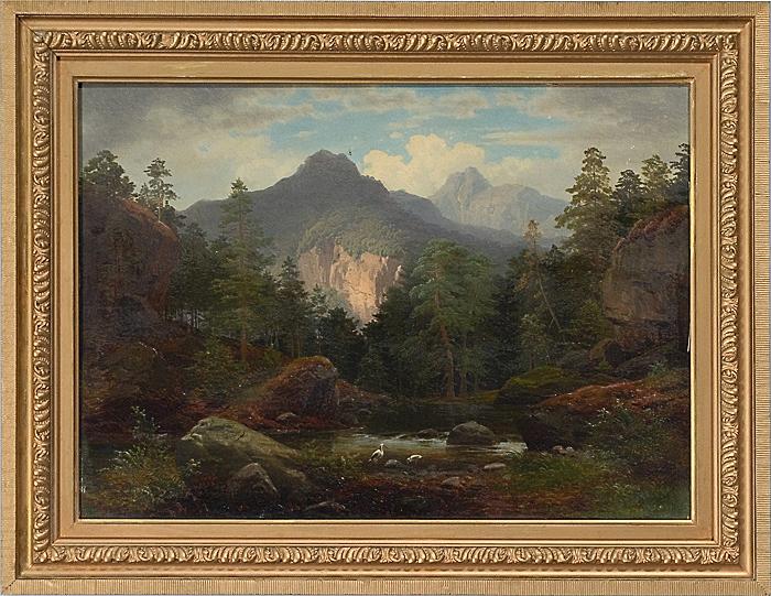 Appraisal: CARPATHIAN MOUNTAINS BY GEORG EDUARD OTTO SAAL GERMAN - oil