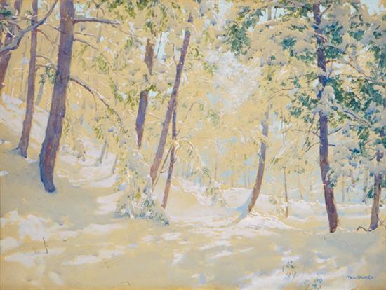 Appraisal: PALMER WALTER LAUNT American - Winter Forest watercolor and gouache