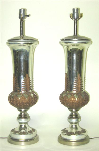 Appraisal: Pair of lamps Italian Rounded urn shaped lamps with circular