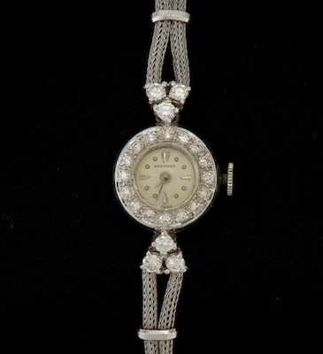 Appraisal: A Ladies' Longines Gold and Diamond Watch k white gold