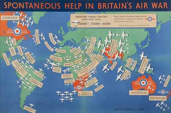 Appraisal: ANONYMOUS SPONTANEOUS HELP IN BRITAIN'S AIR WAR lithograph in colours