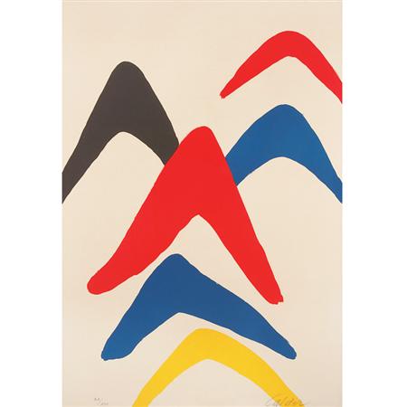 Appraisal: Alexander Calder BOOMERANGS Color lithograph Estimate -