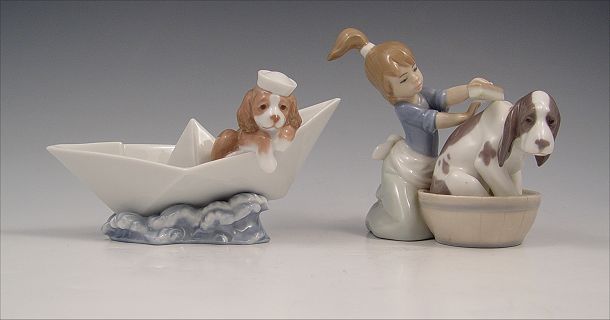 Appraisal: LLADRO FIGURES BASHFUL BATHER AND LITTLE STOWAWAY Bashful Bather ''h