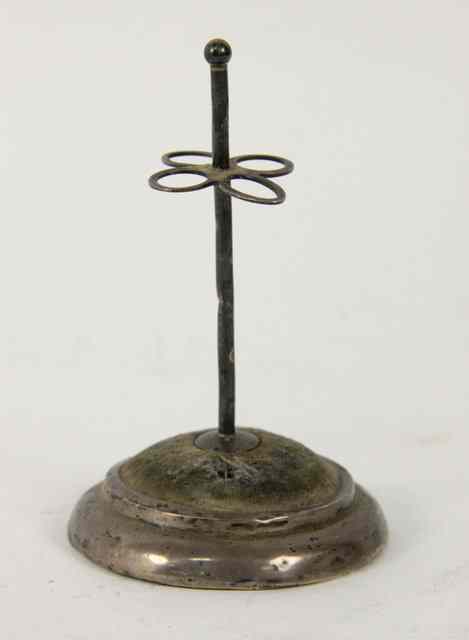 Appraisal: A silver mounted hat pin stand Birmingham date letter rubbed