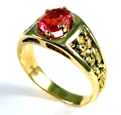 Appraisal: FIRE OPAL AND FOURTEEN KARAT GOLD RING centered and prong