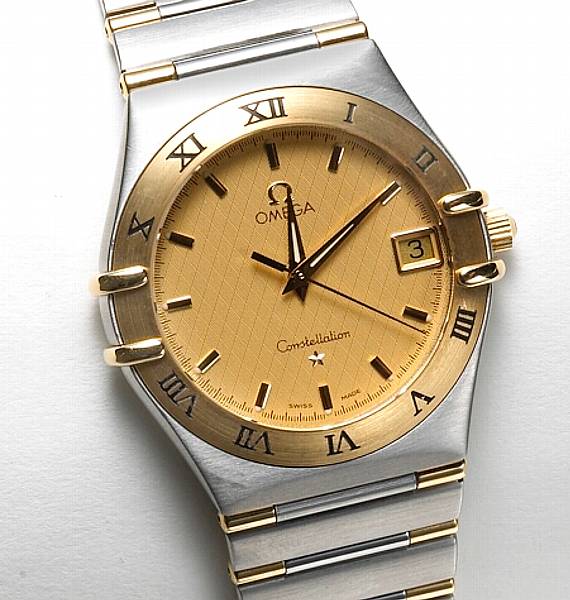 Appraisal: A k gold and stainless steel wristwatch Omega Constellation case