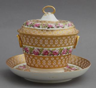 Appraisal: Derby Porcelain Covered Sugar Bowl and Flat th c with