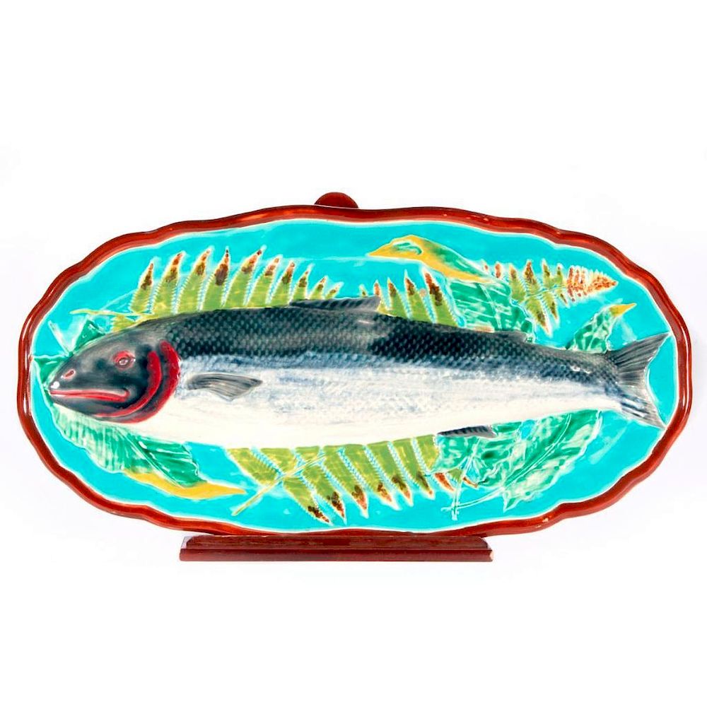 Appraisal: Majolica Platter A late th early th century majolica fish