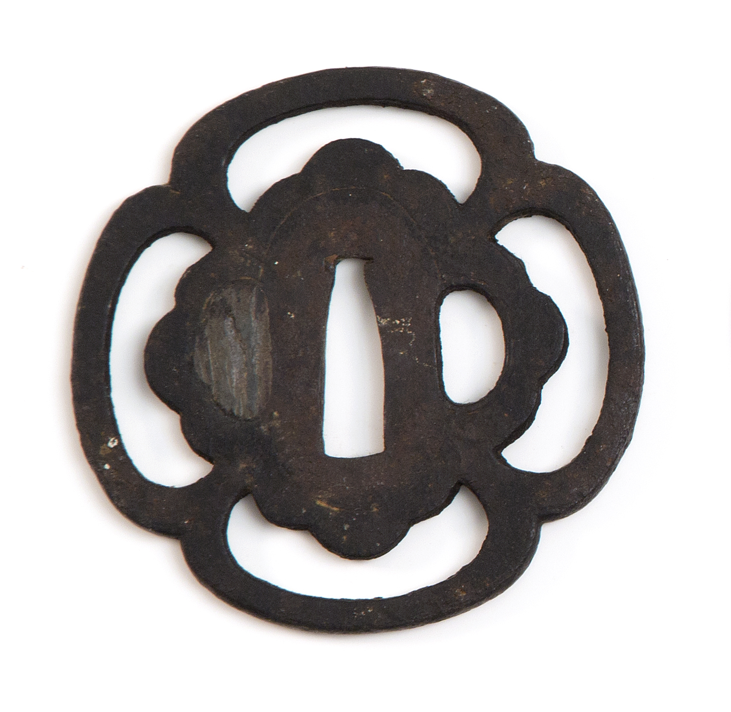 Appraisal: IRON MOKKO-FORM TSUBA th th CenturyWith openwork design Length cm