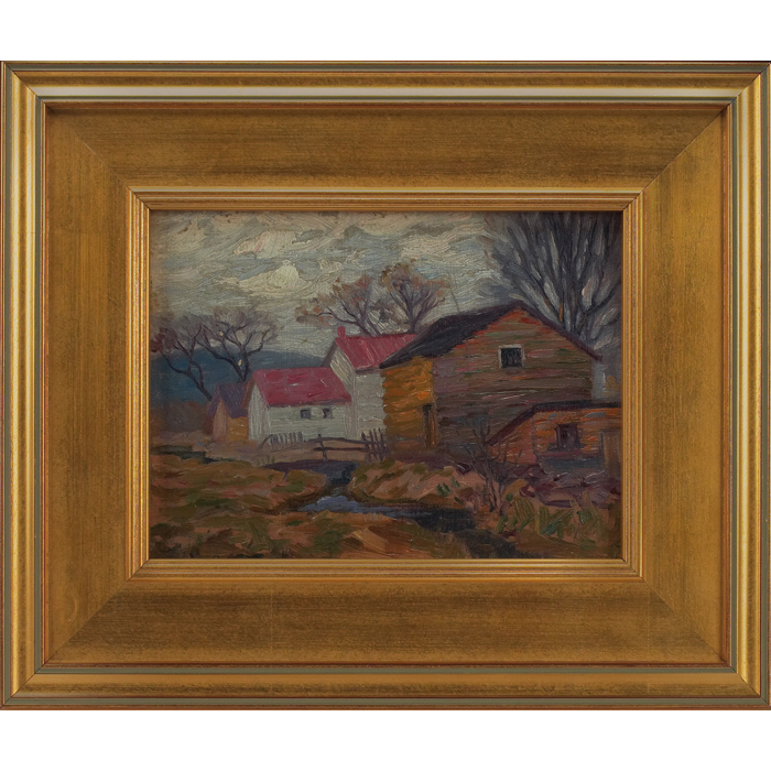 Appraisal: Louise Mary Wahl Kamp American - ''Houses '' c oil