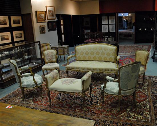 Appraisal: A Six Piece Louis XVI-style Parlor Group two fauteuil two