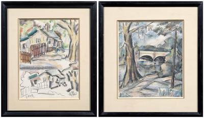 Appraisal: Two Van Hood Ferguson pastels Florida - one a split