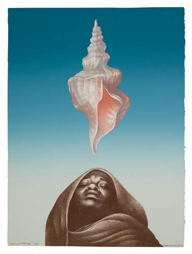 Appraisal: CHARLES WHITE - Love Letter III Color lithograph on Arches