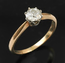 Appraisal: DIAMOND SOLITAIRE RING OF APPROXIMATELY CTS IN CT GOLD