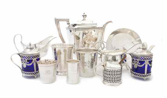 Appraisal: A Collection of Silverplate Serving and Table Articles comprising handled