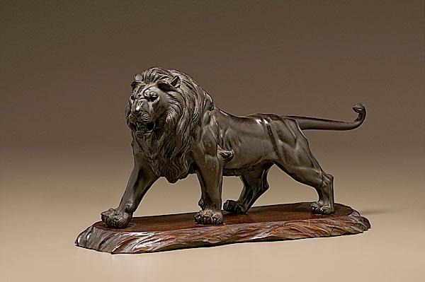 Appraisal: ASIAN BRONZE LION SCULPTURE Japan th century Meiji period A