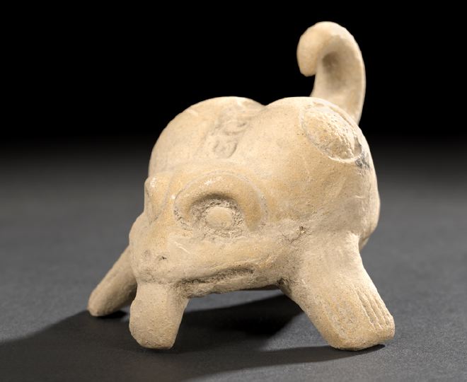 Appraisal: Maya Zoomorphic Whistle ca - A D the figure with