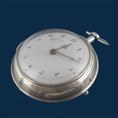 Appraisal: A large George IIII silver open face pair case verge