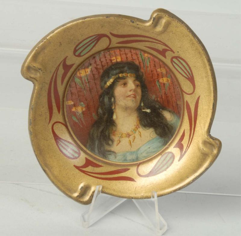 Appraisal: This tray depicts an Indian princess Condition Excellent Size Dia