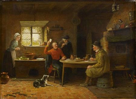 Appraisal: FREDERICK DANIEL HARDY BRITISH - HOME Signed and dated oil