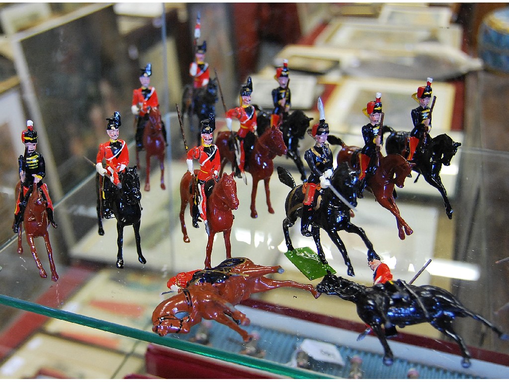 Appraisal: Britians lead soldiers a quantity of mounted Lancers six with