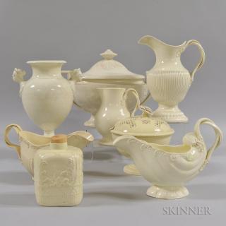 Appraisal: Eight Creamware Tableware Items England th century a covered tureen