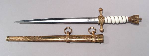 Appraisal: A German Model naval officer's dirk The inch unfullered blade