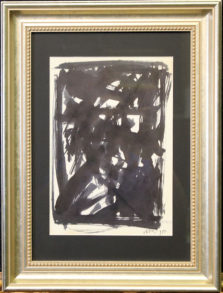 Appraisal: Italian School Ink Paper Abstract Painting Italian School Ink Paper