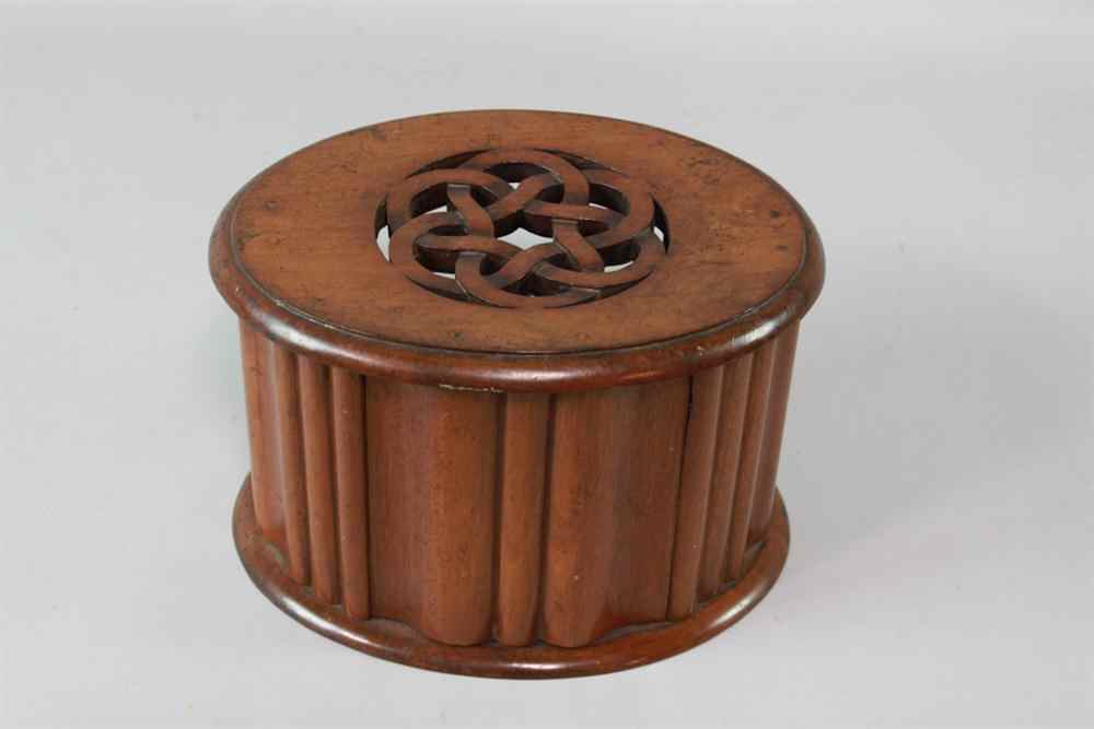 Appraisal: VICTORIAN MAHOGANY FOOT WARMER th century of oval form with